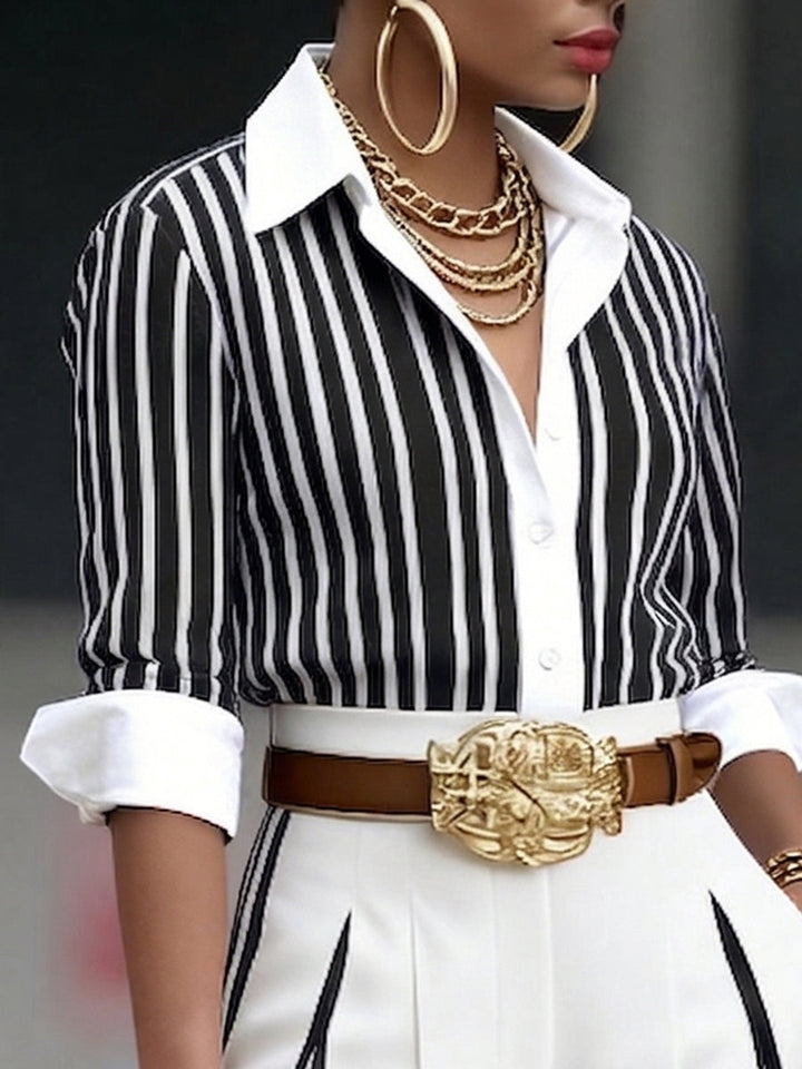 Hailey - Elegant Striped Two-Piece Set