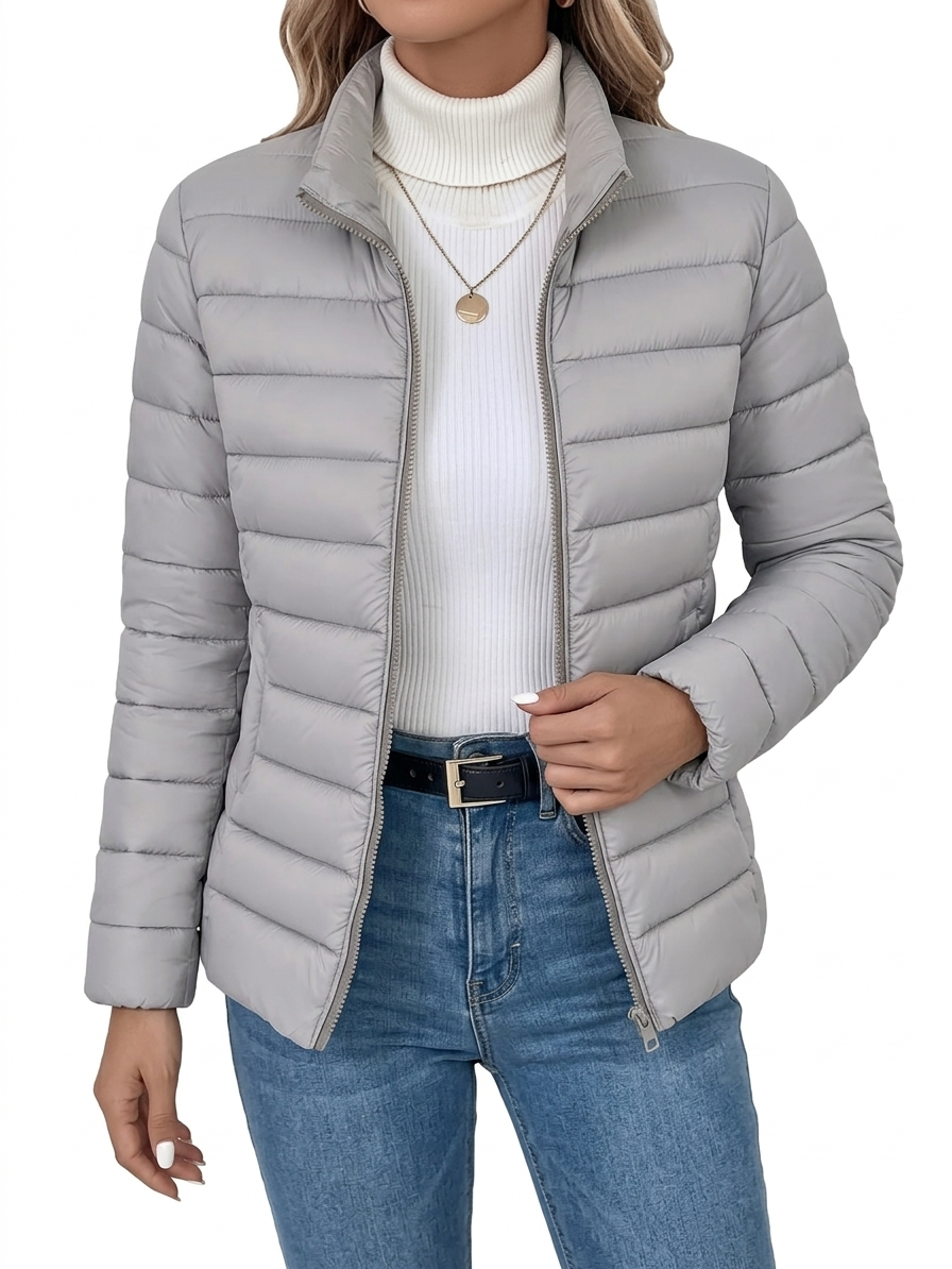 Odette Padded Transitional Jacket in Grey