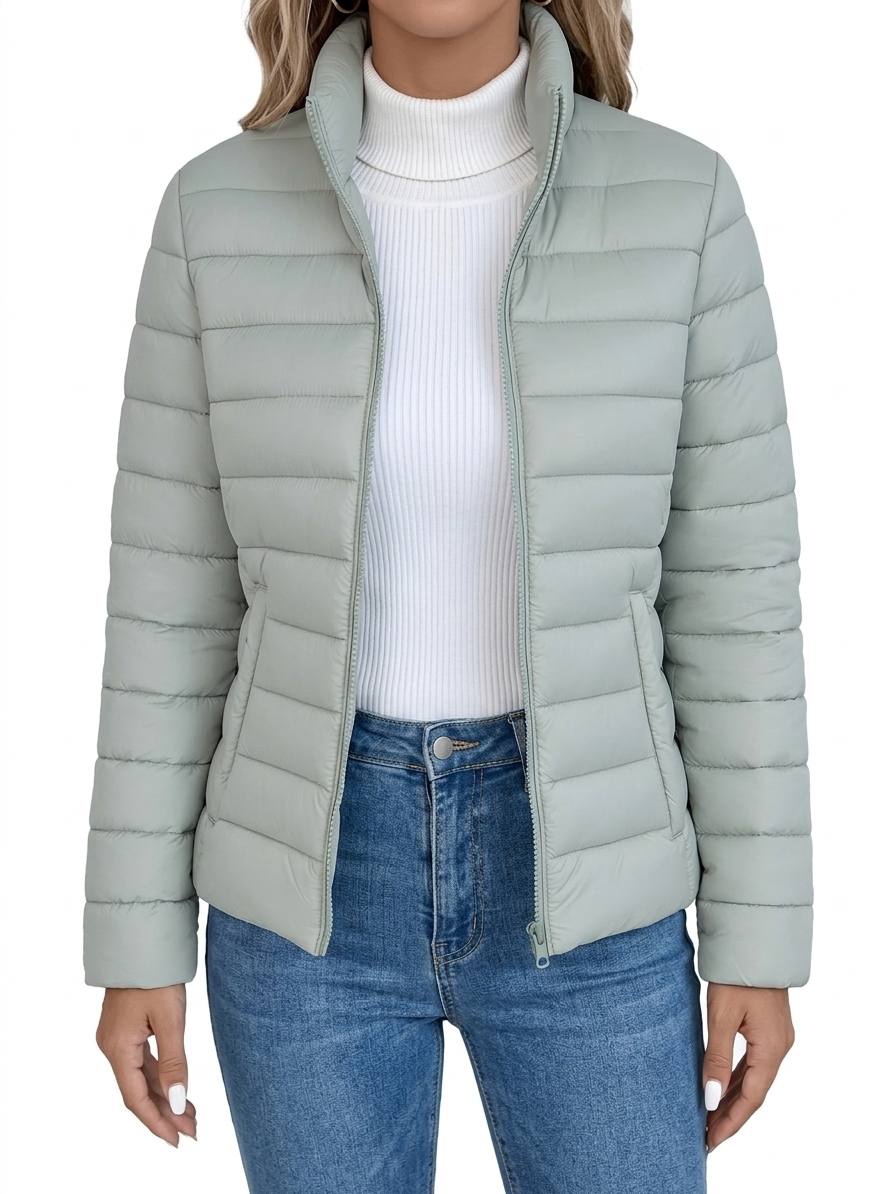 Odette Padded Transitional Jacket in Army Green