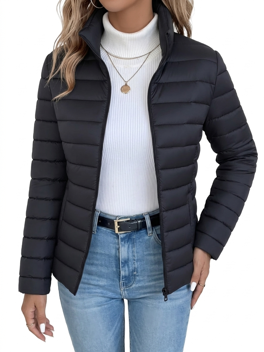 Odette Padded Transitional Jacket in Black