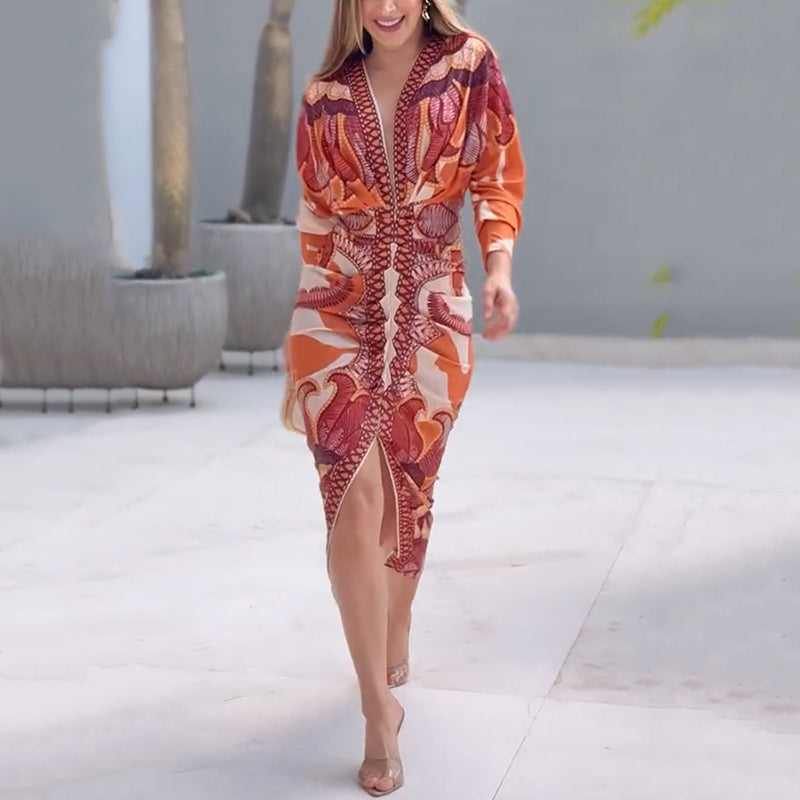 Kinsley - Elegant V-Neck Dress