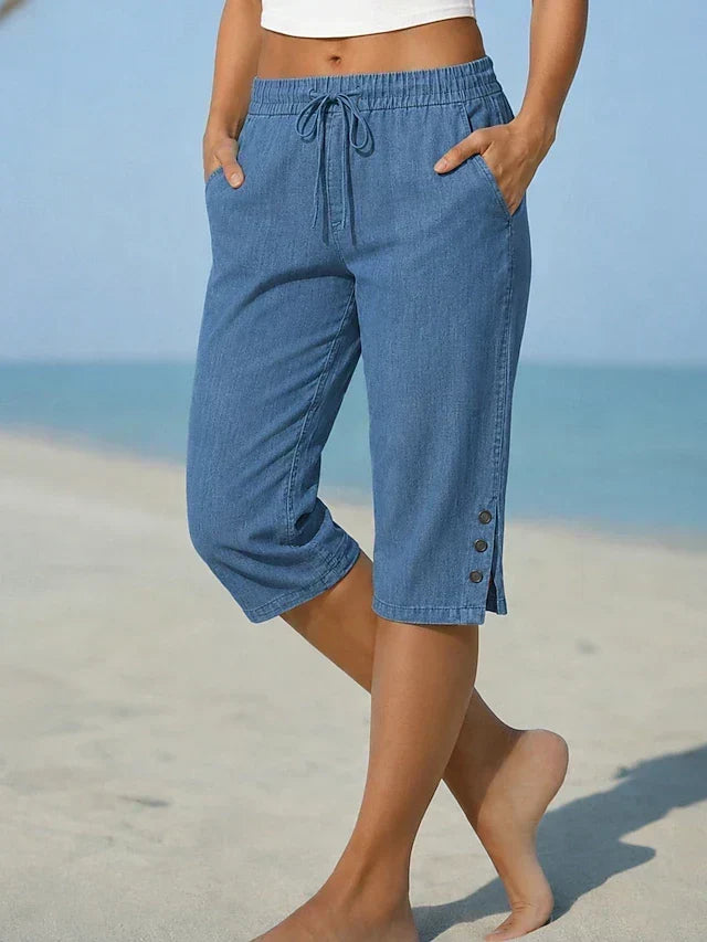 Lorraine comfort-waist capri pants, back view